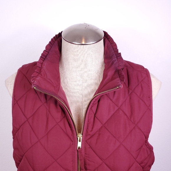 J Crew Mercantile Red/Wine Quilted Vest - Picture 7 of 7